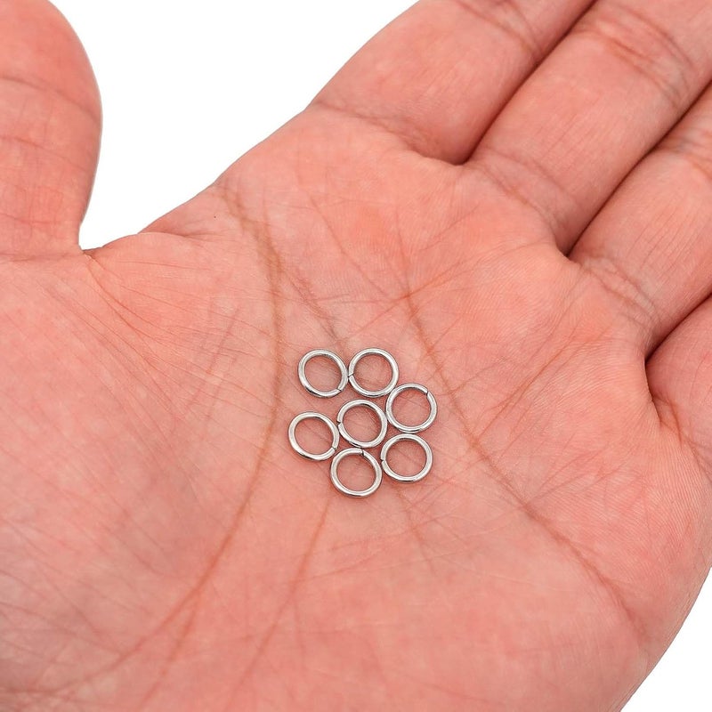 THREENEST 1000PCS 7mm 1mm Thickness 18 Gauge Stainless Steel Jump Rings, Unwelded Metal Round Craft Ring for Necklace Bracelet Keychain Chainmail Jewelry Making - Image 1